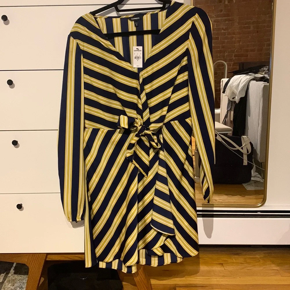 Express Blue and Yellow Dress - Picture 1 of 5